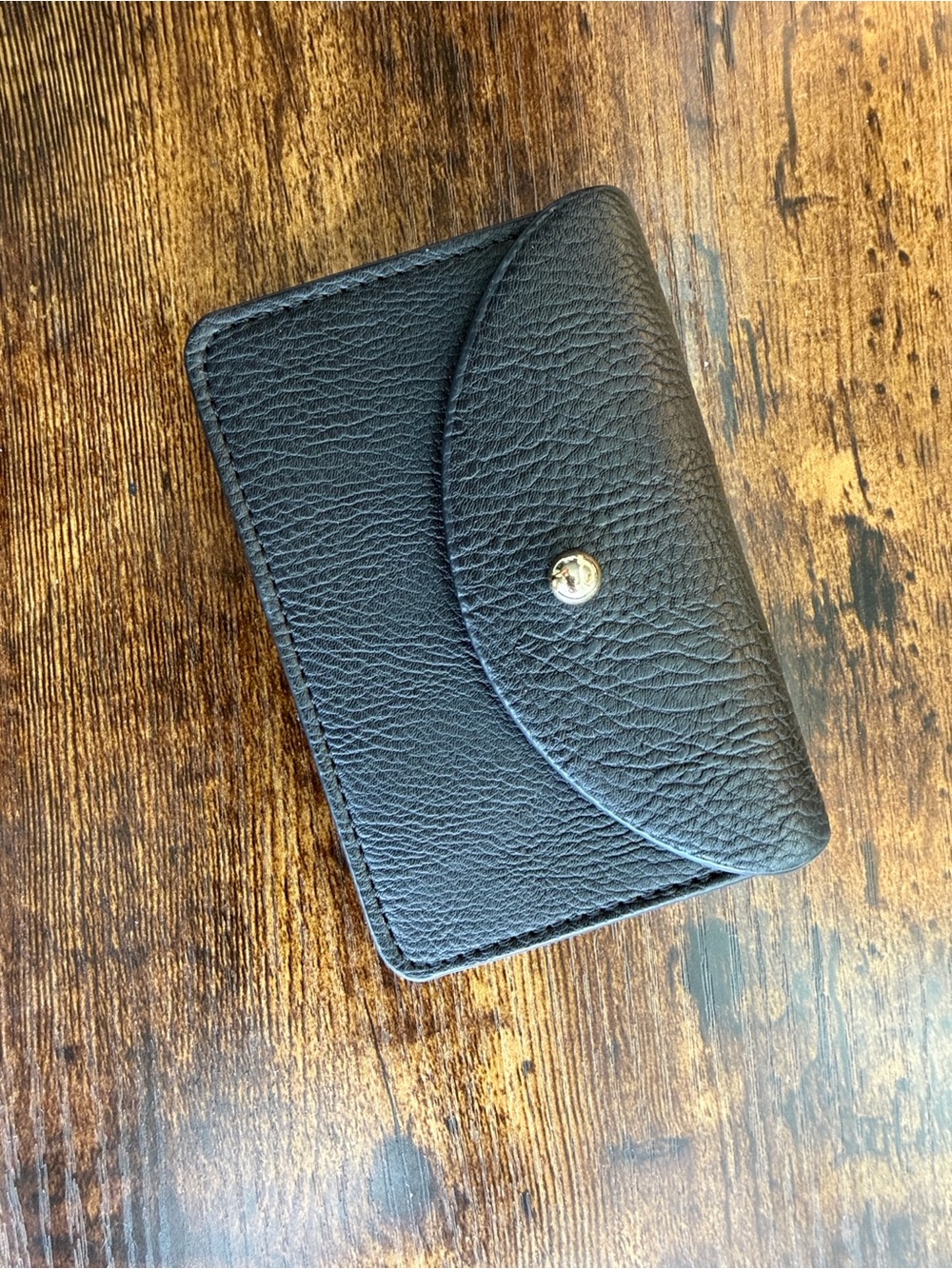 Universal Thread Black Pebbled Snap Card Wallet